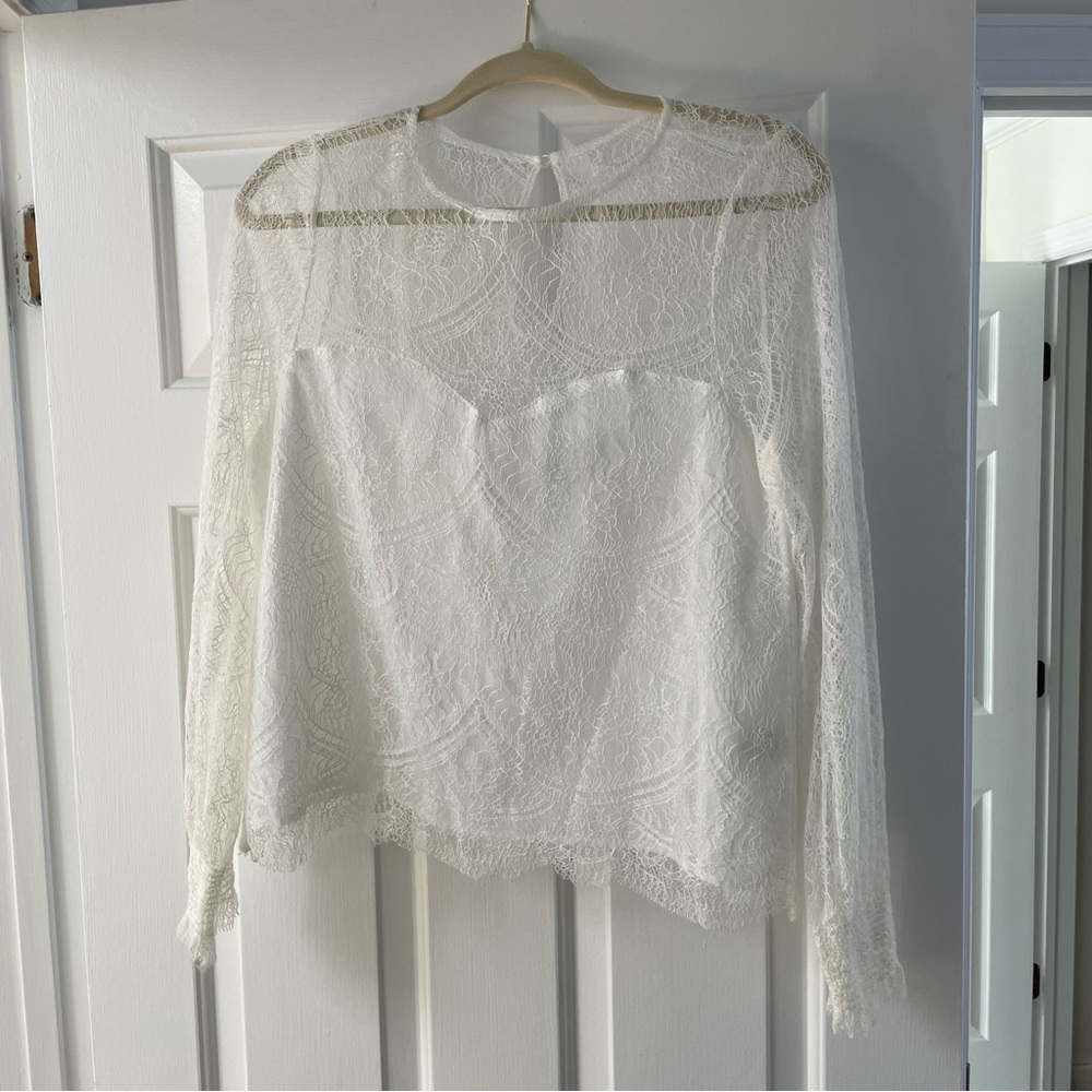 Cupcakes & Cashmere White Lace Top